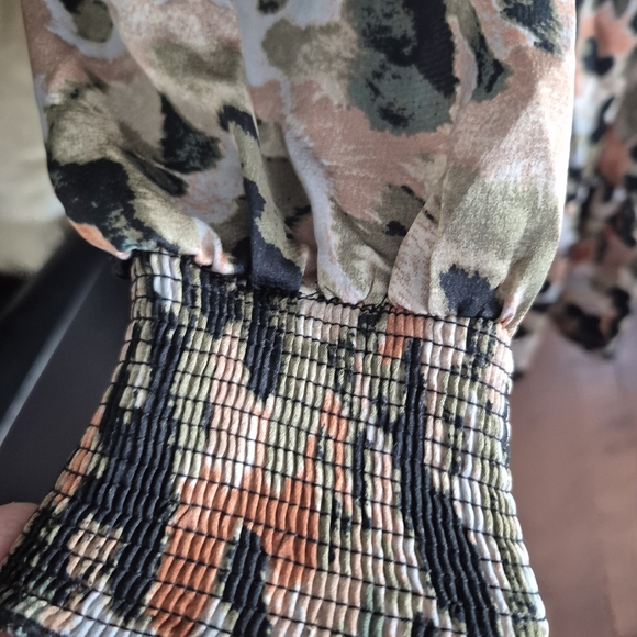 Entro Multicolor Camouflage Long Sleeve Dress - Picture 3 of 11